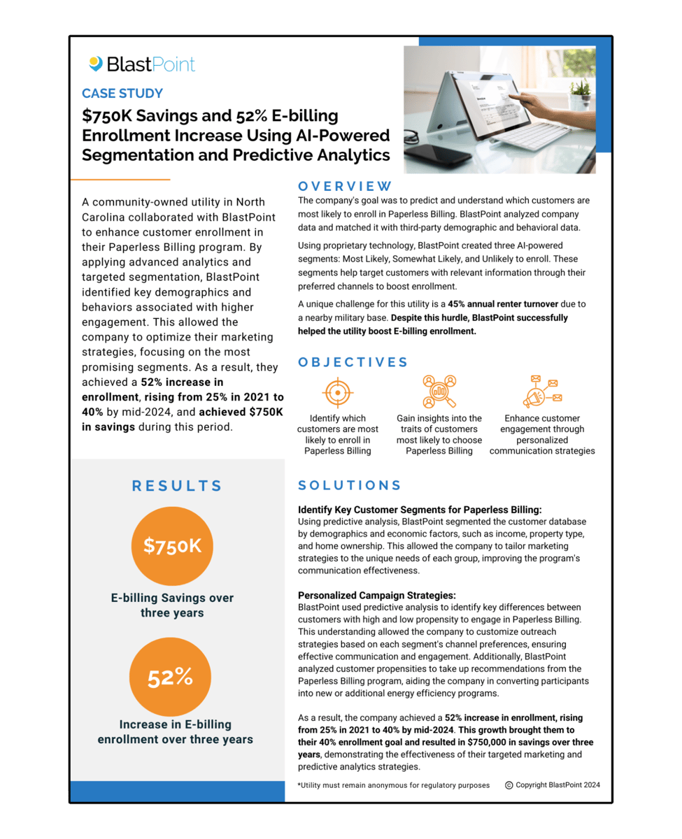 Case Study_$750K E-billing Savings with AI-Powered Segmentation and Predictive Analytics